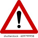 warning sign with exclamation... | Shutterstock . vector #609799958