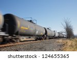 Train Of Oil Tank Cars On...