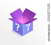 colorful mystery box isometric... | Shutterstock .eps vector #2131377125