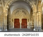 Small photo of VEZELAY, SPAIN - JUNE 5, 2023: Basilica Ste Madeleine of Vezelay - France, Burgundy, UNESCO World Heritage Site