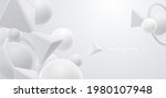 white geometric shapes backdrop.... | Shutterstock .eps vector #1980107948