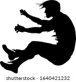 Silhouette Of A Falling Man In...