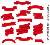 red web ribbons set  vector... | Shutterstock .eps vector #270886052