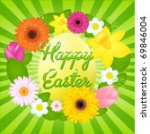 happy easter greeting card ... | Shutterstock .eps vector #69846004