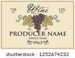 vintage label for wine bottles... | Shutterstock .eps vector #1252674232