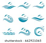 collection of ocean logo with... | Shutterstock .eps vector #662921065