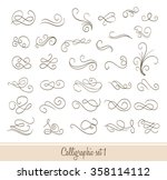 set of calligraphic decorative... | Shutterstock .eps vector #358114112