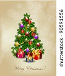christmas tree background | Shutterstock .eps vector #90591556