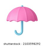 Cartoon Icon Pink Umbrella...