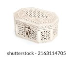 Small photo of Beautiful Hand-carved pure silver jewelry box. In Indian royalties and higher spectra of society Pure Silver metal ware used to be a common sight.