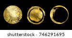 vector gold circle frame set | Shutterstock .eps vector #746291695