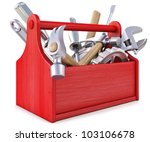 Wooden Toolbox With Tools....