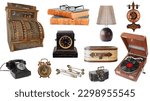 Vintage objects isolated on...