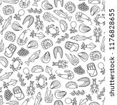 seamless pattern with seafood... | Shutterstock .eps vector #1176828655