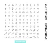 set of 100 outline food icons.... | Shutterstock .eps vector #1350318245