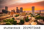 Tulsa, Oklahoma, USA downtown skyline at twilight.
