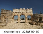 Frontinus Gate at Hierapolis Ancient City in Pamukkale, Denizli City, Turkiye