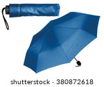 Blue Umbrella on white background