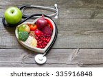 Healthy food in heart and...