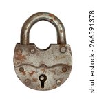 The Old Big Padlock Isolated On ...