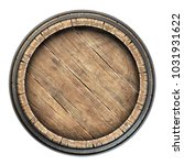 Wooden Barrel Top View Isolated ...