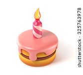 birthday cake 3d icon | Shutterstock . vector #325763978