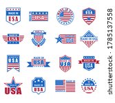 set of made in usa icon with... | Shutterstock .eps vector #1785137558