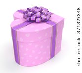 pink heart shaped box with... | Shutterstock . vector #371329348