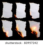 Burning Paper In Dark Background