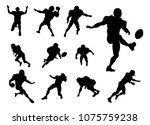 a set of detailed silhouette... | Shutterstock . vector #1075759238