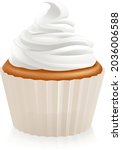 a cupcake or fairy cake cream... | Shutterstock .eps vector #2036006588