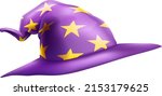 wizard or witch hat in purple... | Shutterstock .eps vector #2153179625