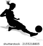a female soccer football player ... | Shutterstock .eps vector #2155218805