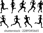 runner silhouette set of...