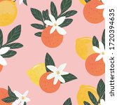 vector seamless orange fruits... | Shutterstock .eps vector #1720394635