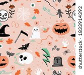 halloween seamless vector... | Shutterstock .eps vector #1833914392