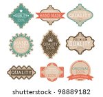 vintage label style with nine... | Shutterstock .eps vector #98889182
