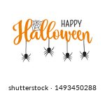 happy halloween greeting. hand... | Shutterstock . vector #1493450288