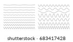 set of wavy  zigzag  sinuous... | Shutterstock .eps vector #683417428