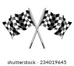 chequered flags motor racing | Shutterstock .eps vector #234019645