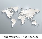 world political map 3d raster... | Shutterstock . vector #455853565