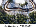 Aerial View Over Small River In ...