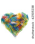 Heart from paper clips isolated ...