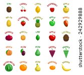 fruits vector collection with... | Shutterstock .eps vector #242929888