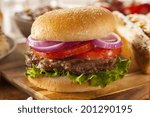 Hearty Grilled Hamburger With...