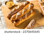 Small photo of Homemade Soft Pretzel Bread Sticks with Salt
