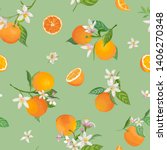 seamless orange pattern with... | Shutterstock .eps vector #1406270348