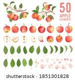 Watercolor Elements Of Apple...
