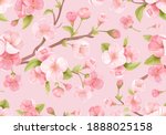 realistic pink sakura blossom... | Shutterstock .eps vector #1888025158