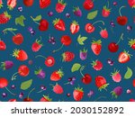 watercolor cherry  strawberry ... | Shutterstock .eps vector #2030152892